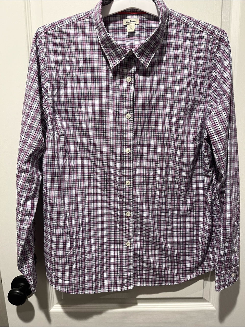 L.L. Bean Women’s Purple Plaid Button-Down Shirt NWOT